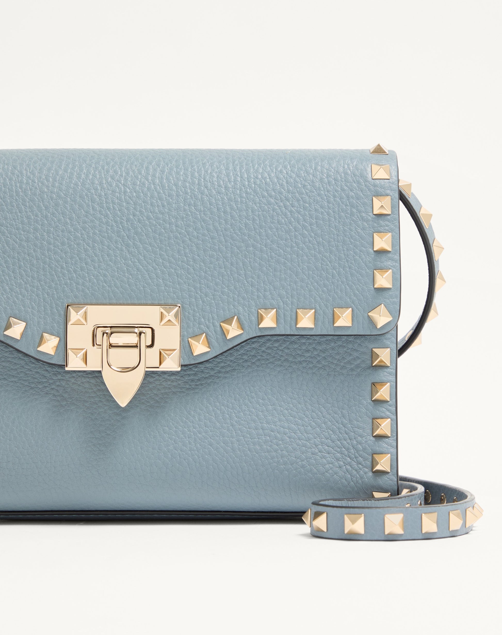 Small Rockstud Grainy Calfskin Crossbody Bag