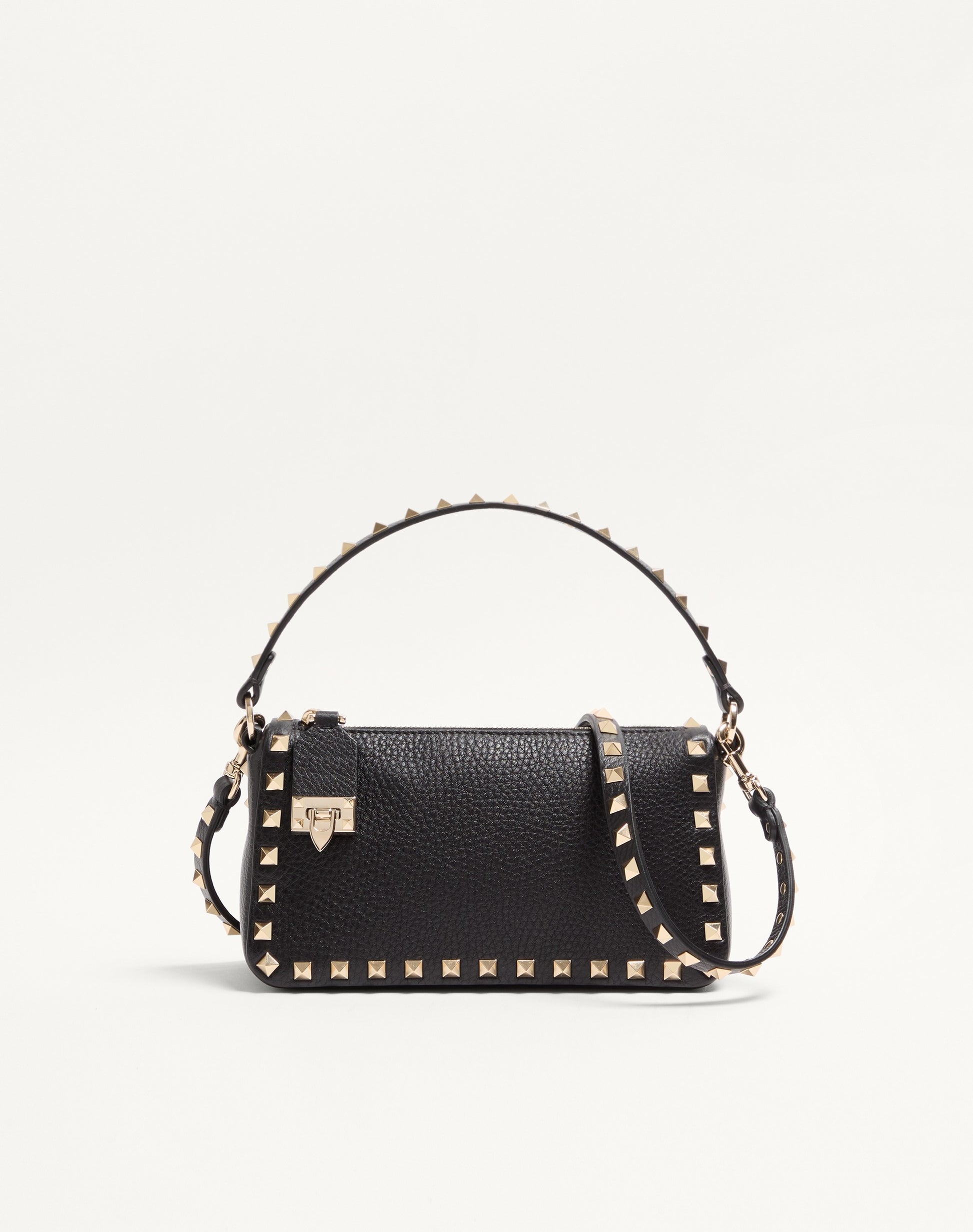 Small Rockstud Grainy Calfskin Crossbody Bag