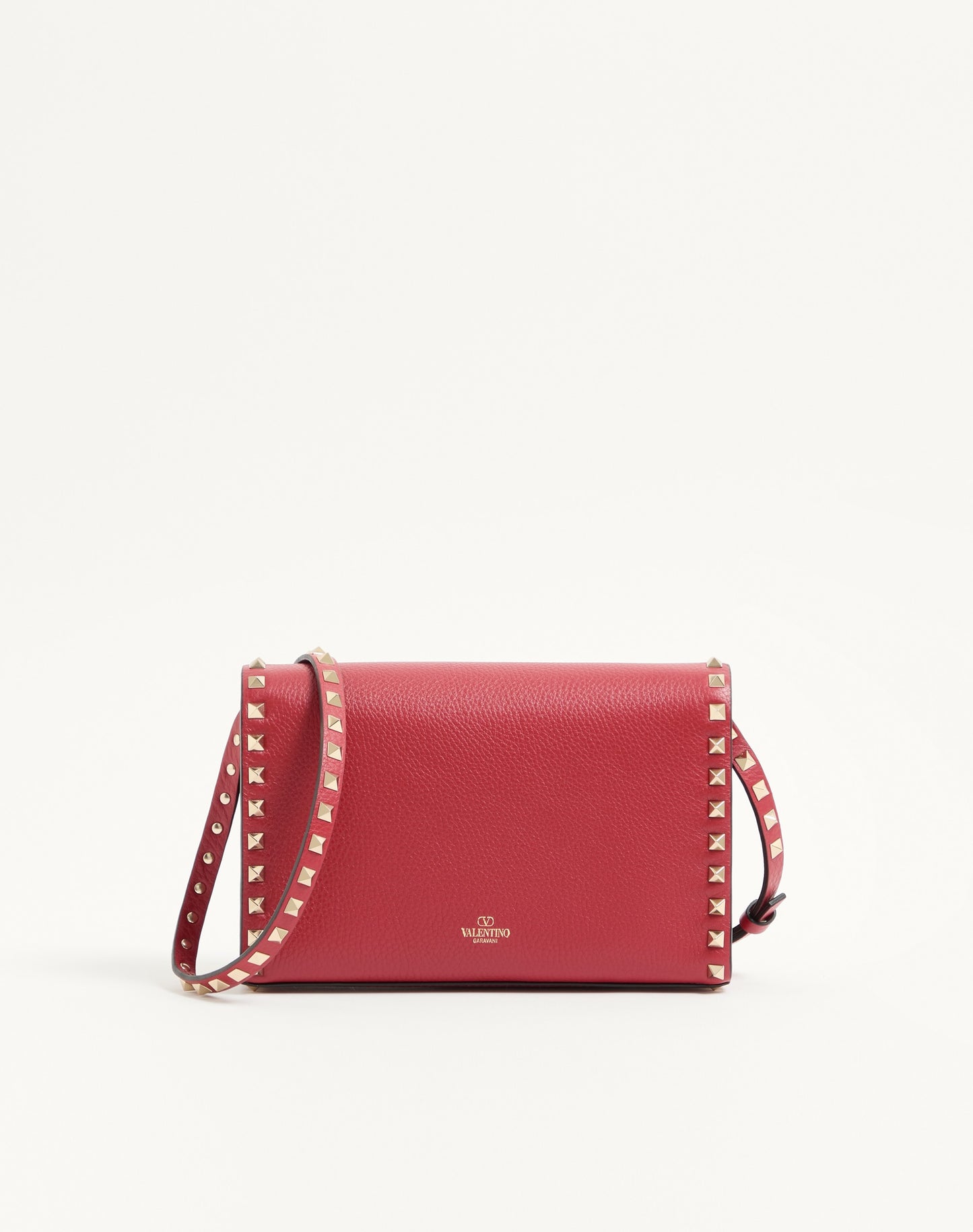 Small Rockstud Grainy Calfskin Crossbody Bag