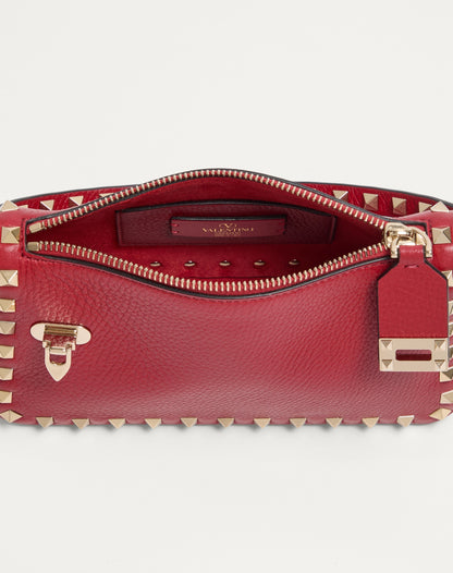 Small Rockstud Grainy Calfskin Crossbody Bag