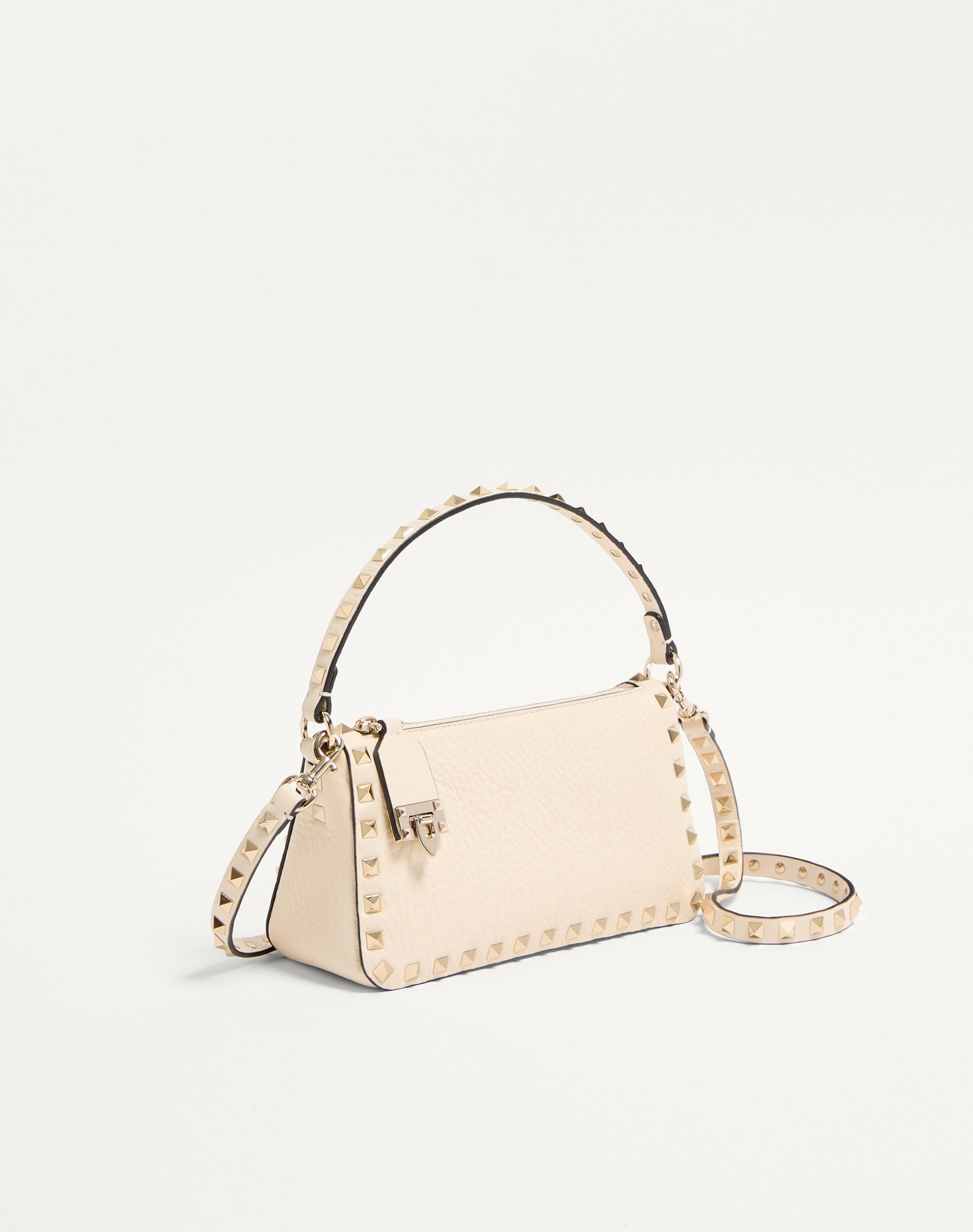Small Rockstud Grainy Calfskin Crossbody Bag