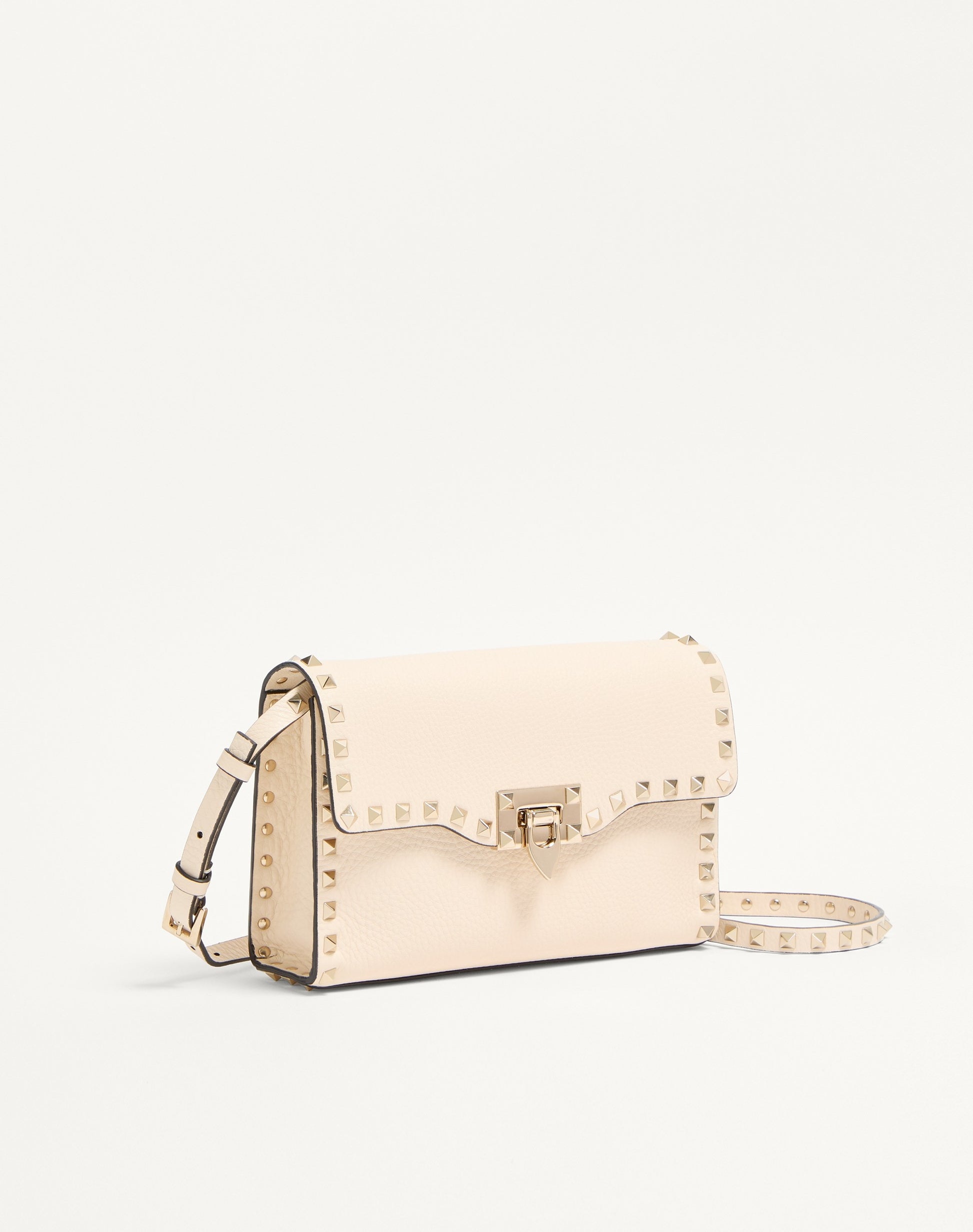Small Rockstud Grainy Calfskin Crossbody Bag