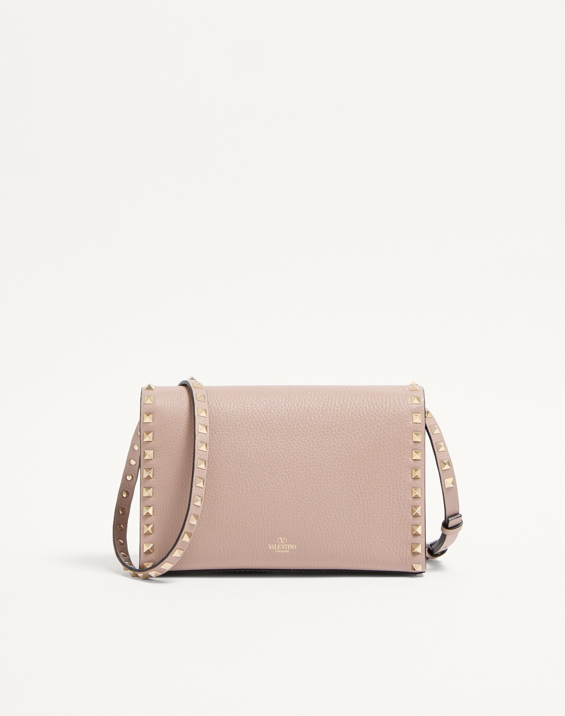 Small Rockstud Grainy Calfskin Crossbody Bag