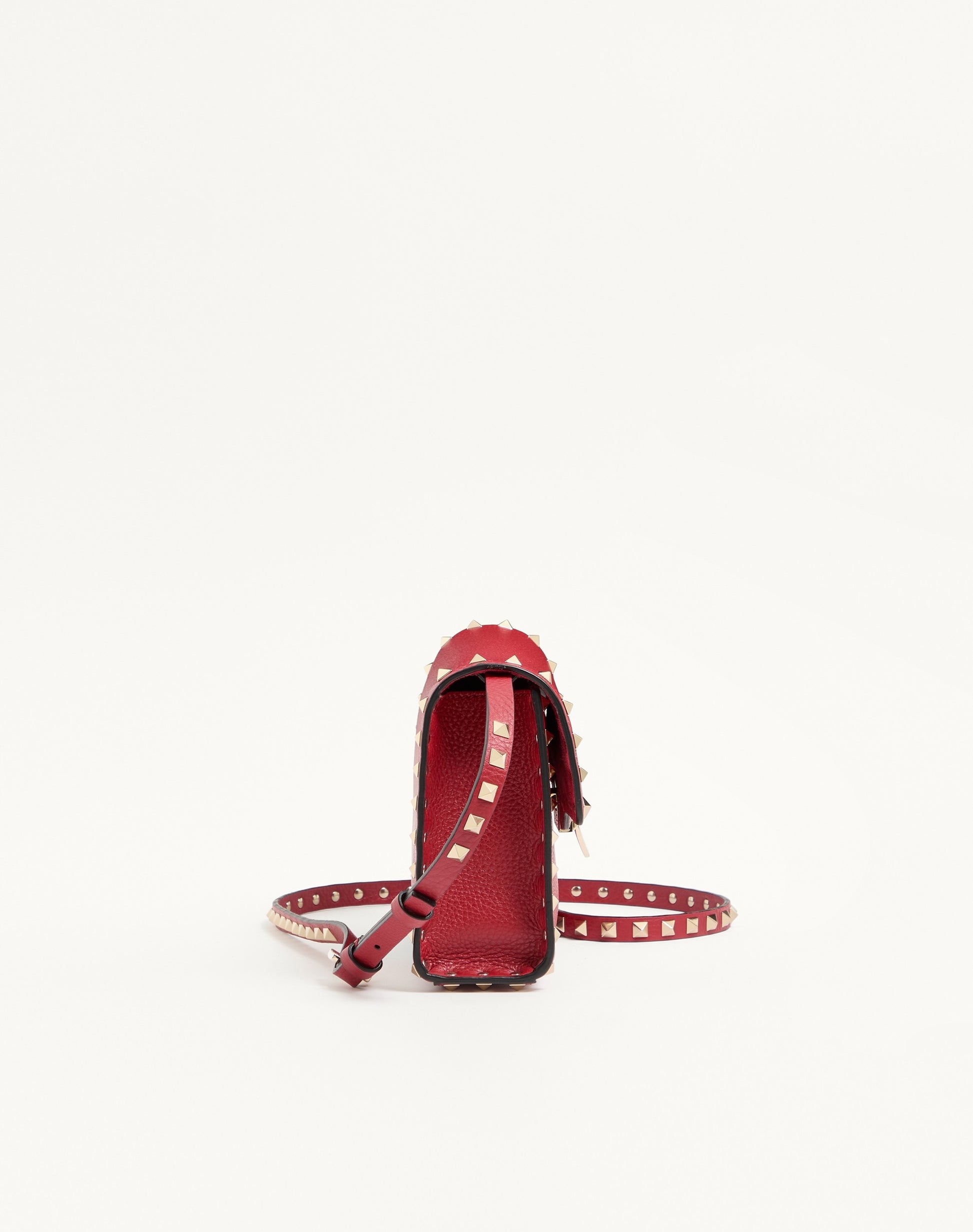 Small Rockstud Grainy Calfskin Crossbody Bag