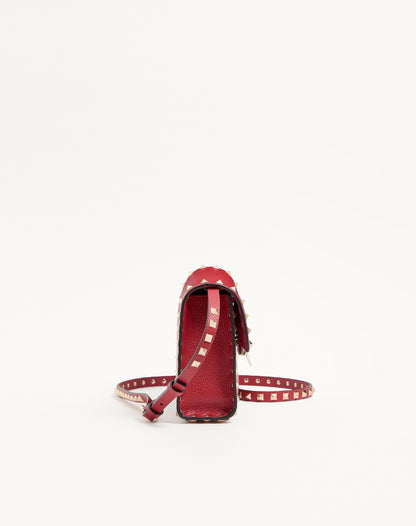 Small Rockstud Grainy Calfskin Crossbody Bag