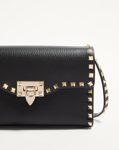 Small Rockstud Grainy Calfskin Crossbody Bag