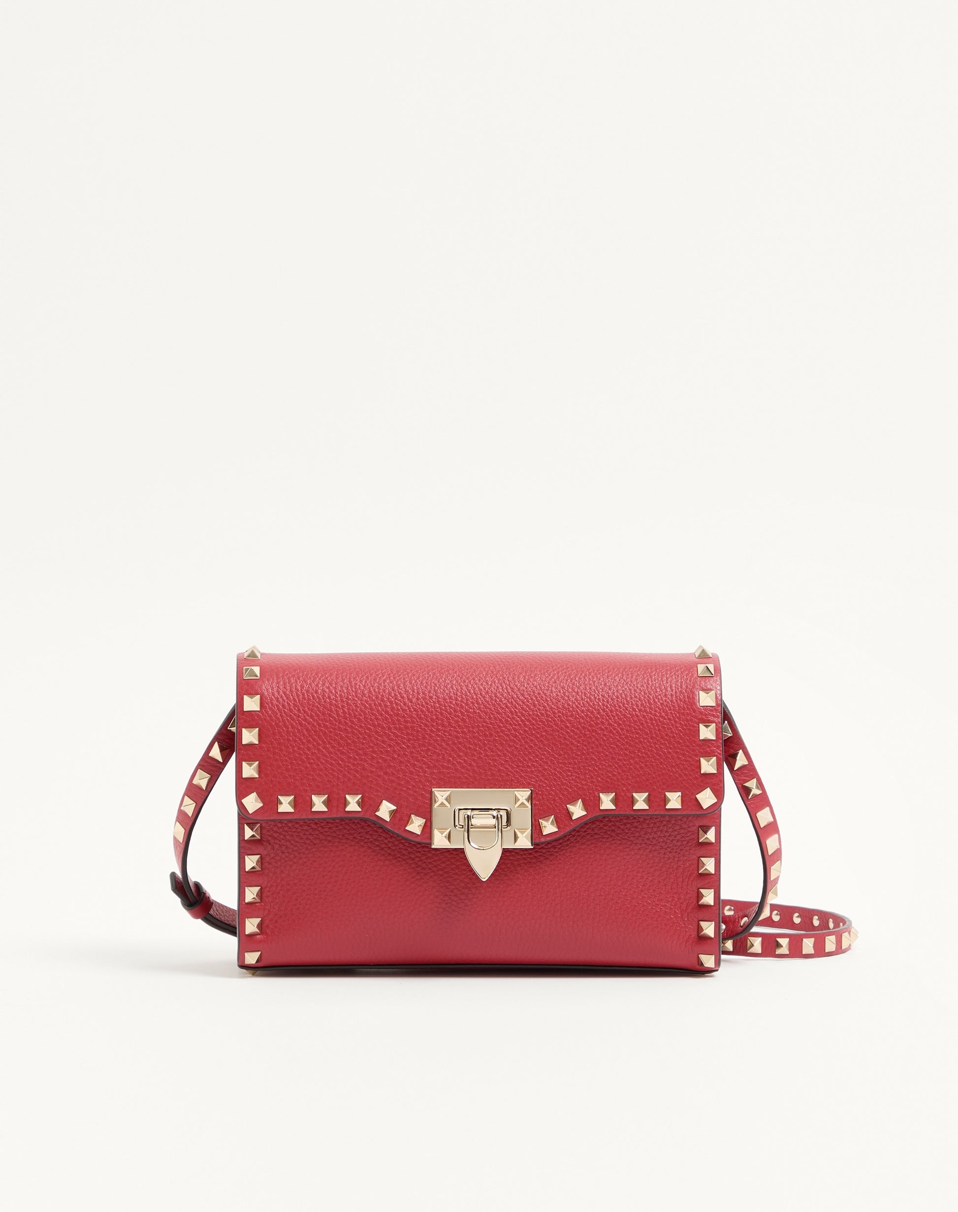 Small Rockstud Grainy Calfskin Crossbody Bag