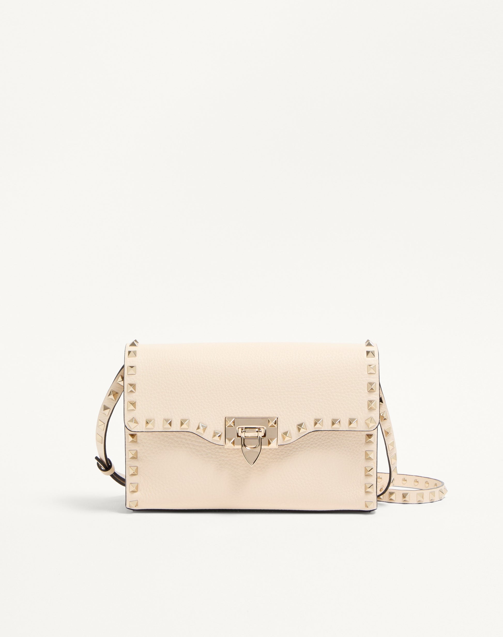 Small Rockstud Grainy Calfskin Crossbody Bag