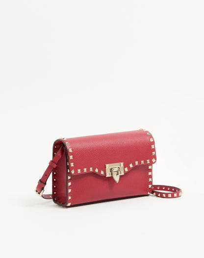 Small Rockstud Grainy Calfskin Crossbody Bag