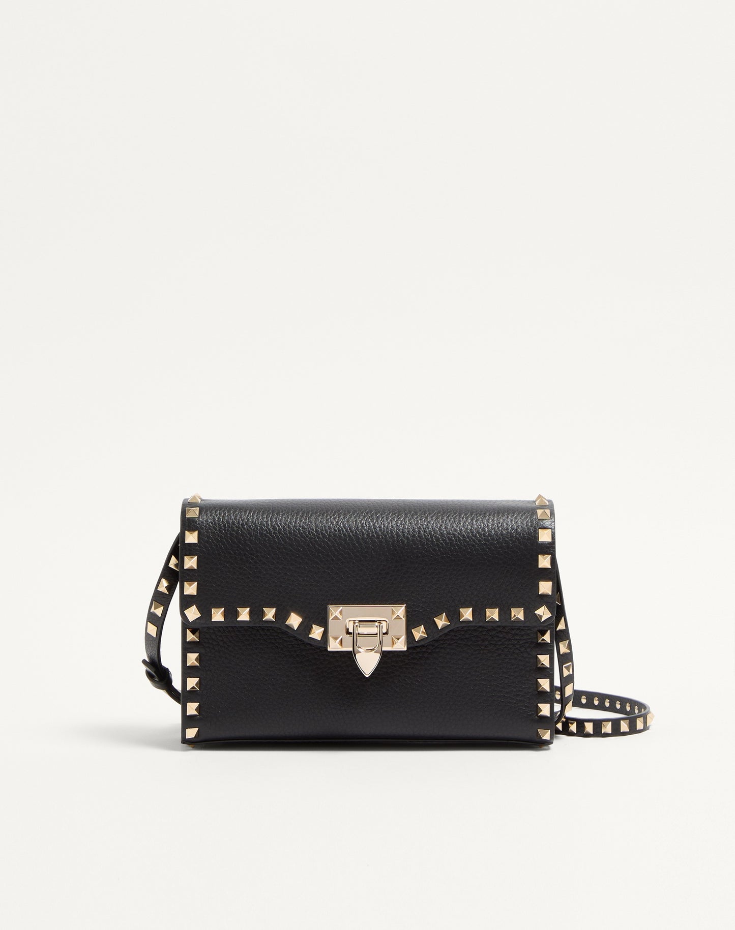 Small Rockstud Grainy Calfskin Crossbody Bag