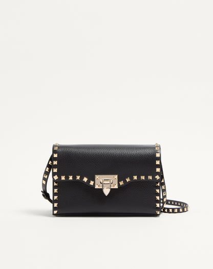 Small Rockstud Grainy Calfskin Crossbody Bag