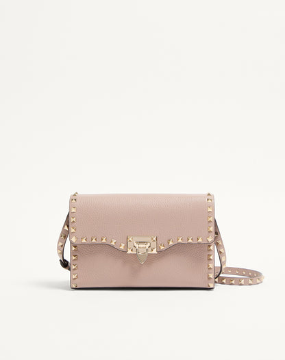 Small Rockstud Grainy Calfskin Crossbody Bag