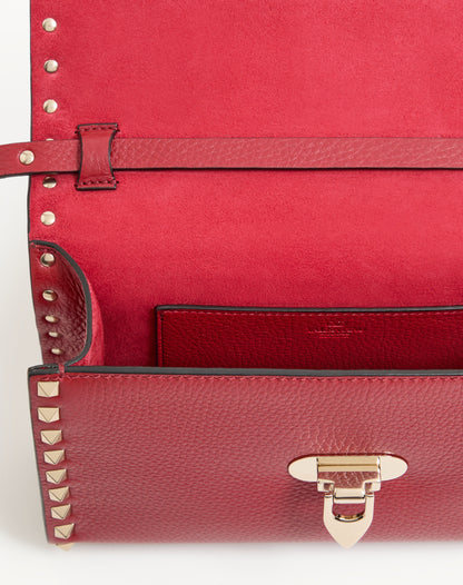 Small Rockstud Grainy Calfskin Crossbody Bag