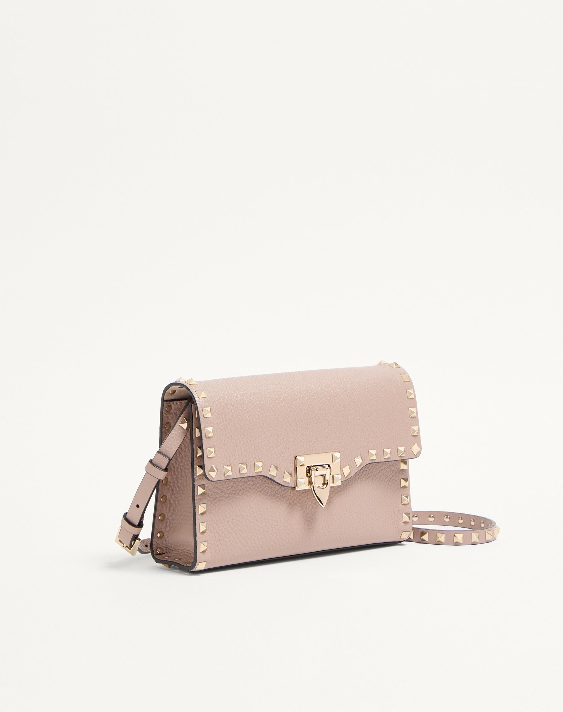 Small Rockstud Grainy Calfskin Crossbody Bag