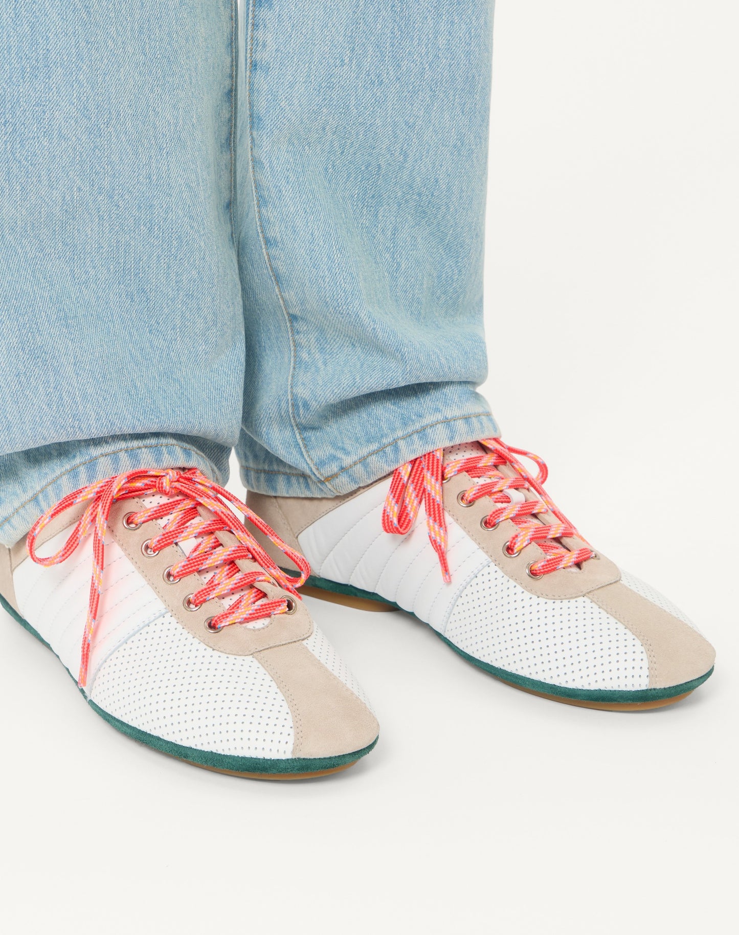 Strikie Trainer In Perforated Nappa And Suede