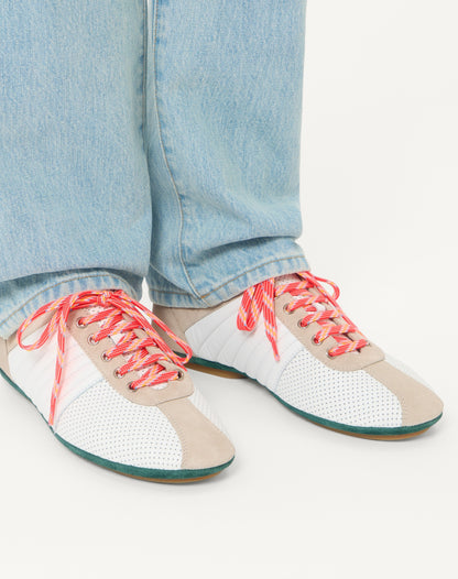 Strikie Trainer In Perforated Nappa And Suede