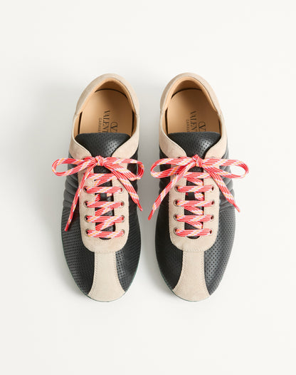 Strikie Trainer In Perforated Nappa And Suede