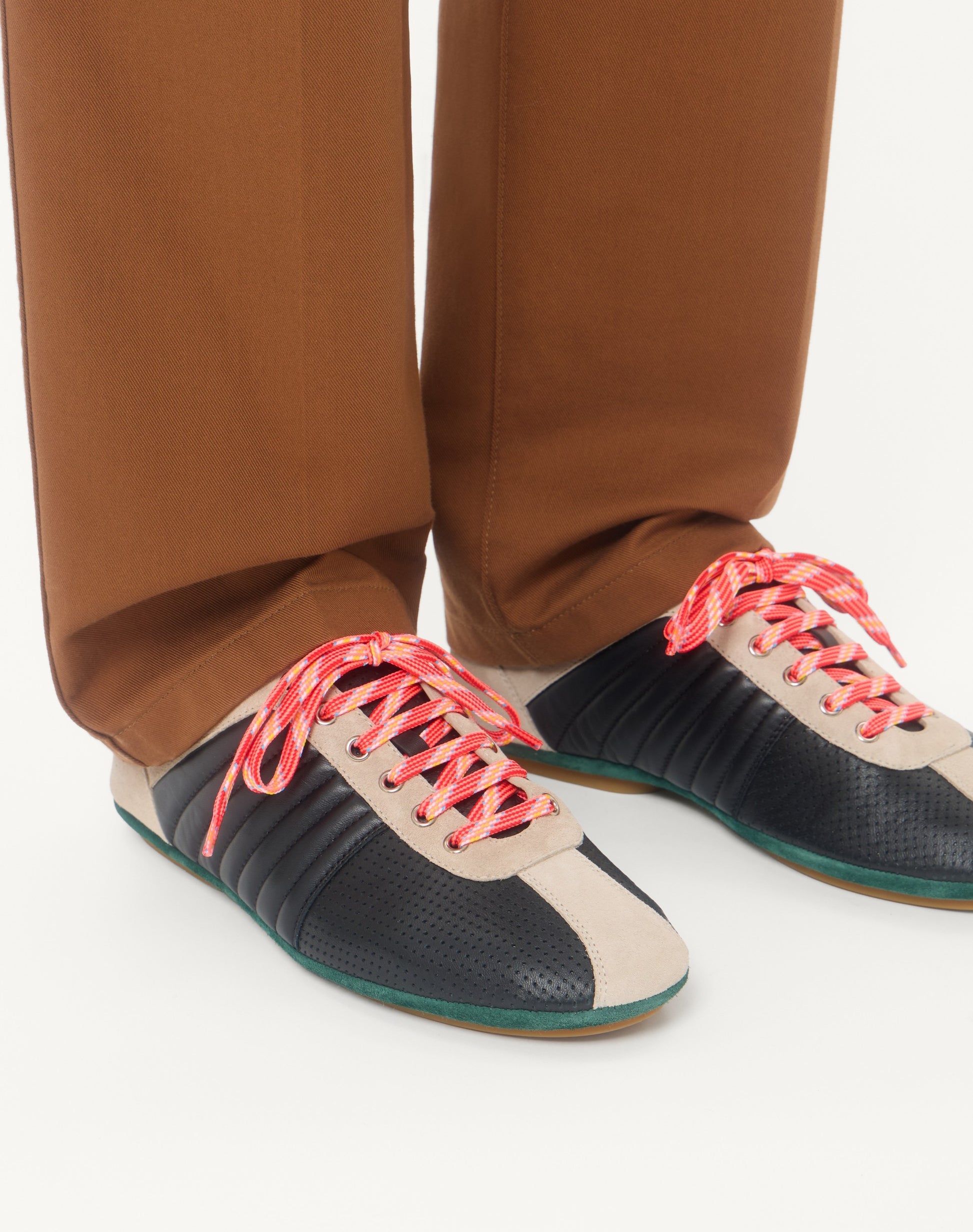 Strikie Trainer In Perforated Nappa And Suede