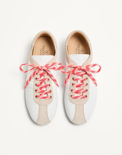 Strikie Trainer In Perforated Nappa And Suede