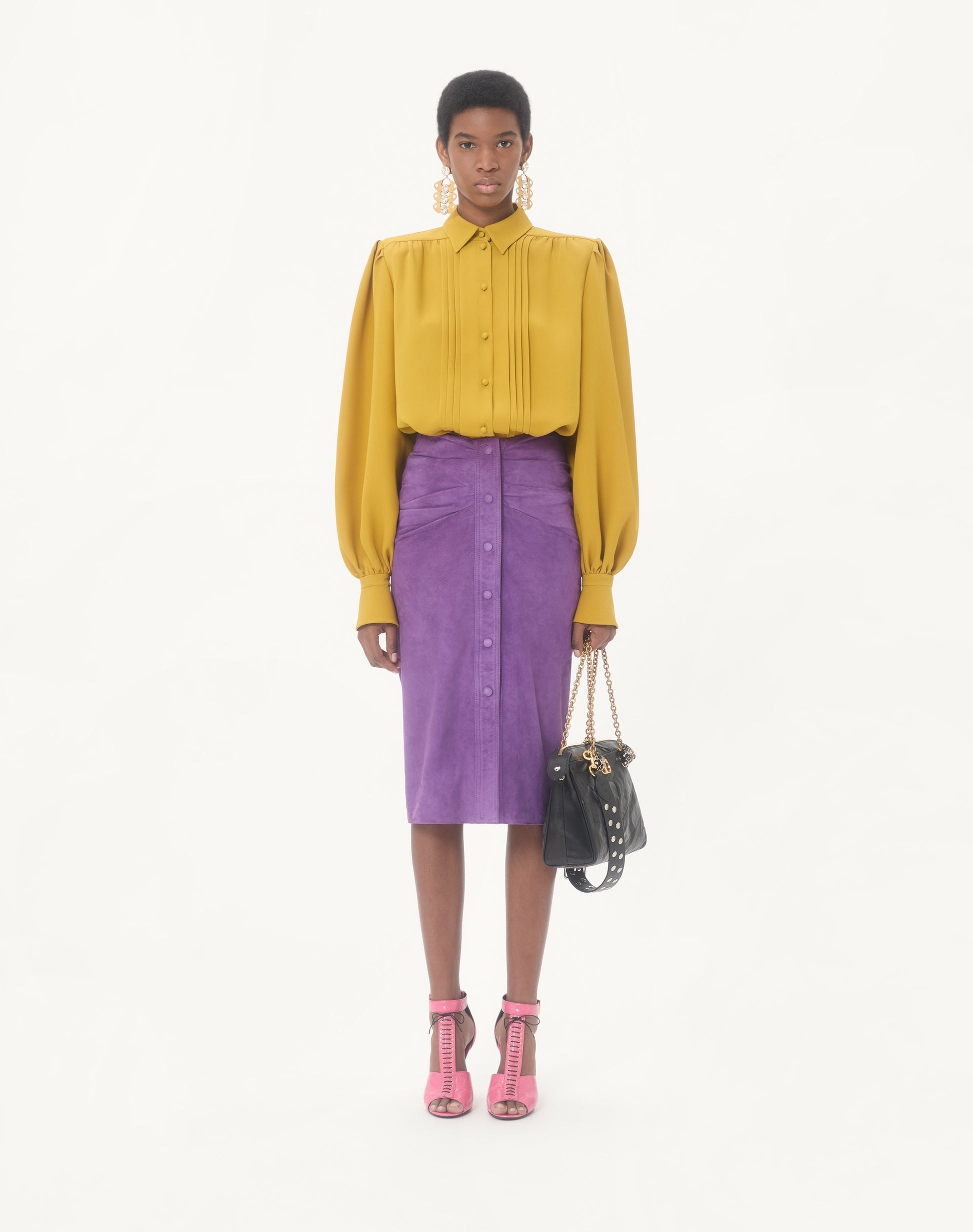 Suede Midi Skirt
