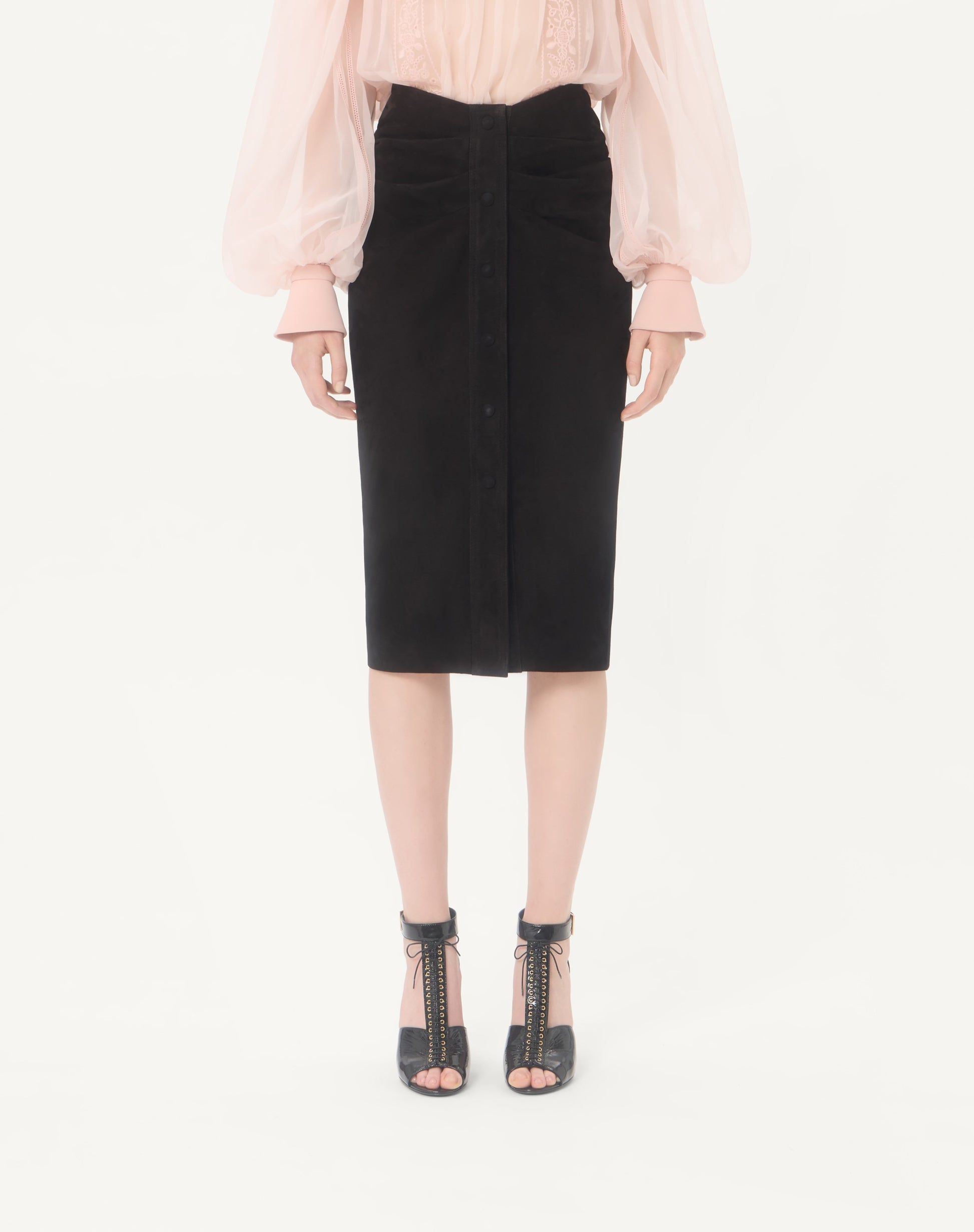 Suede Midi Skirt