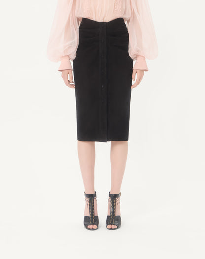 Suede Midi Skirt