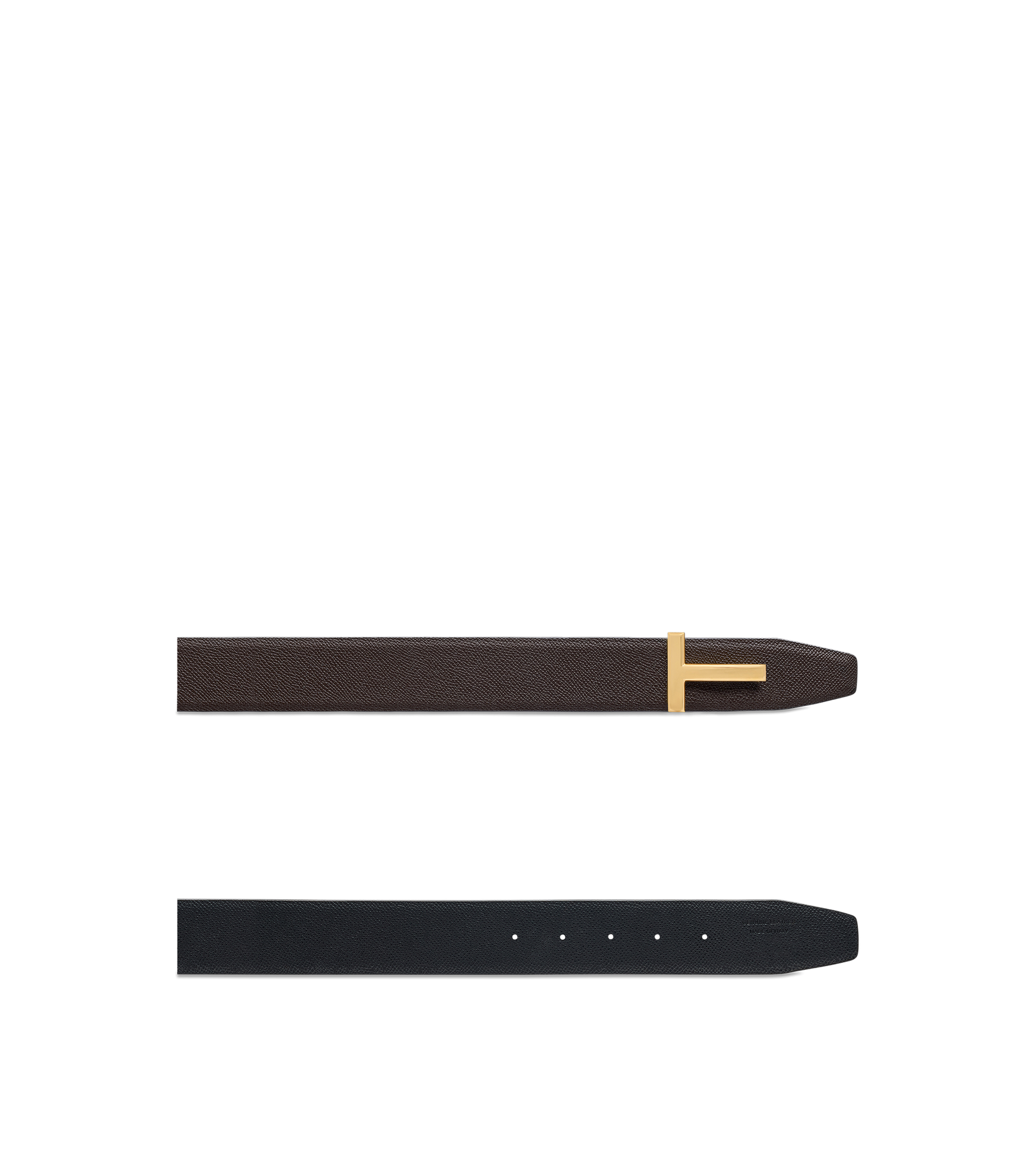 Small Grain Leather T Icon Belt