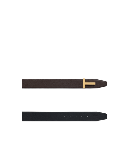 Small Grain Leather T Icon Belt