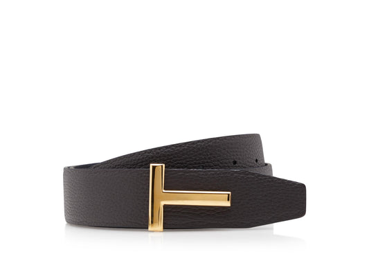 Soft Grain Leather T Icon Belt