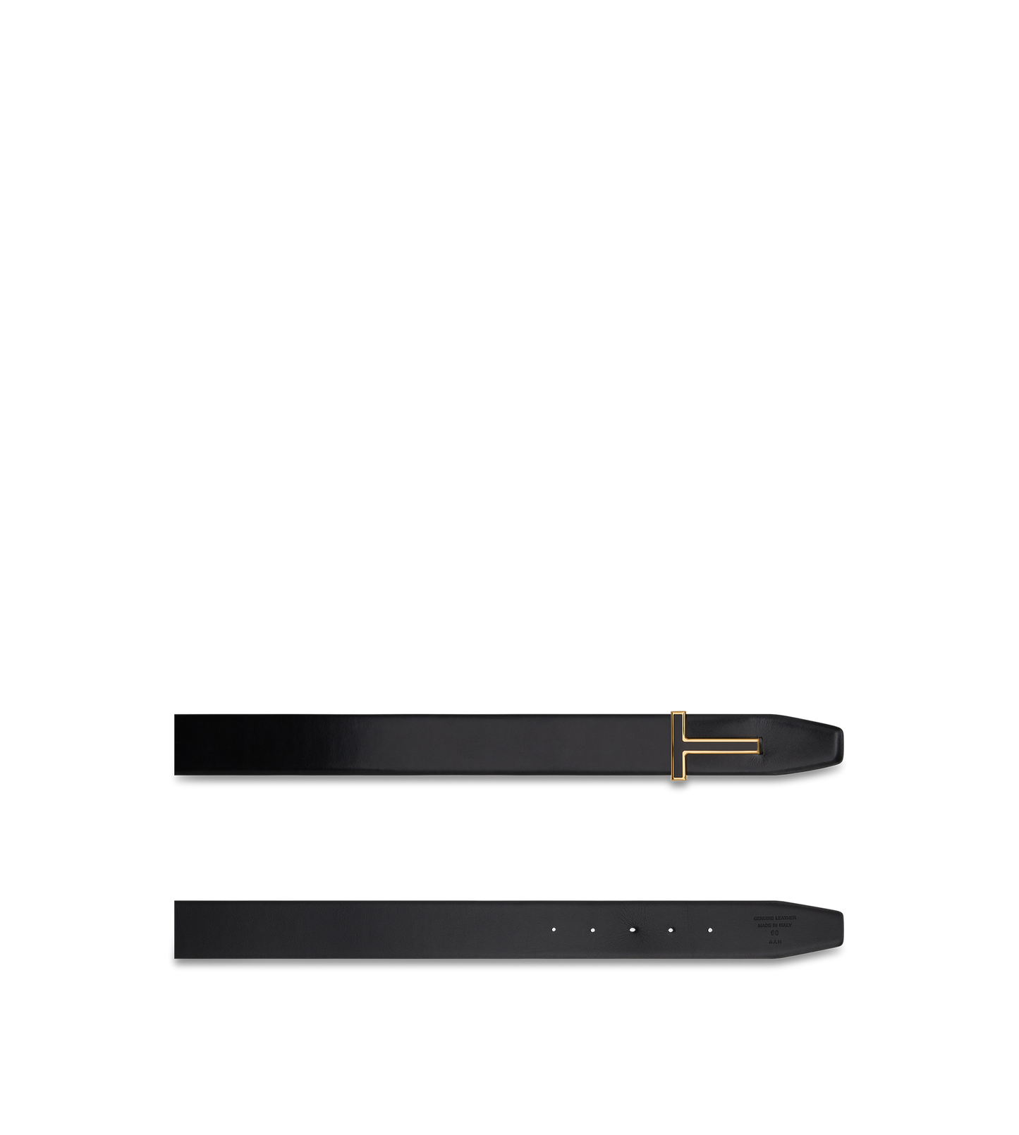 Smooth Leather Enamel Buckle T Belt