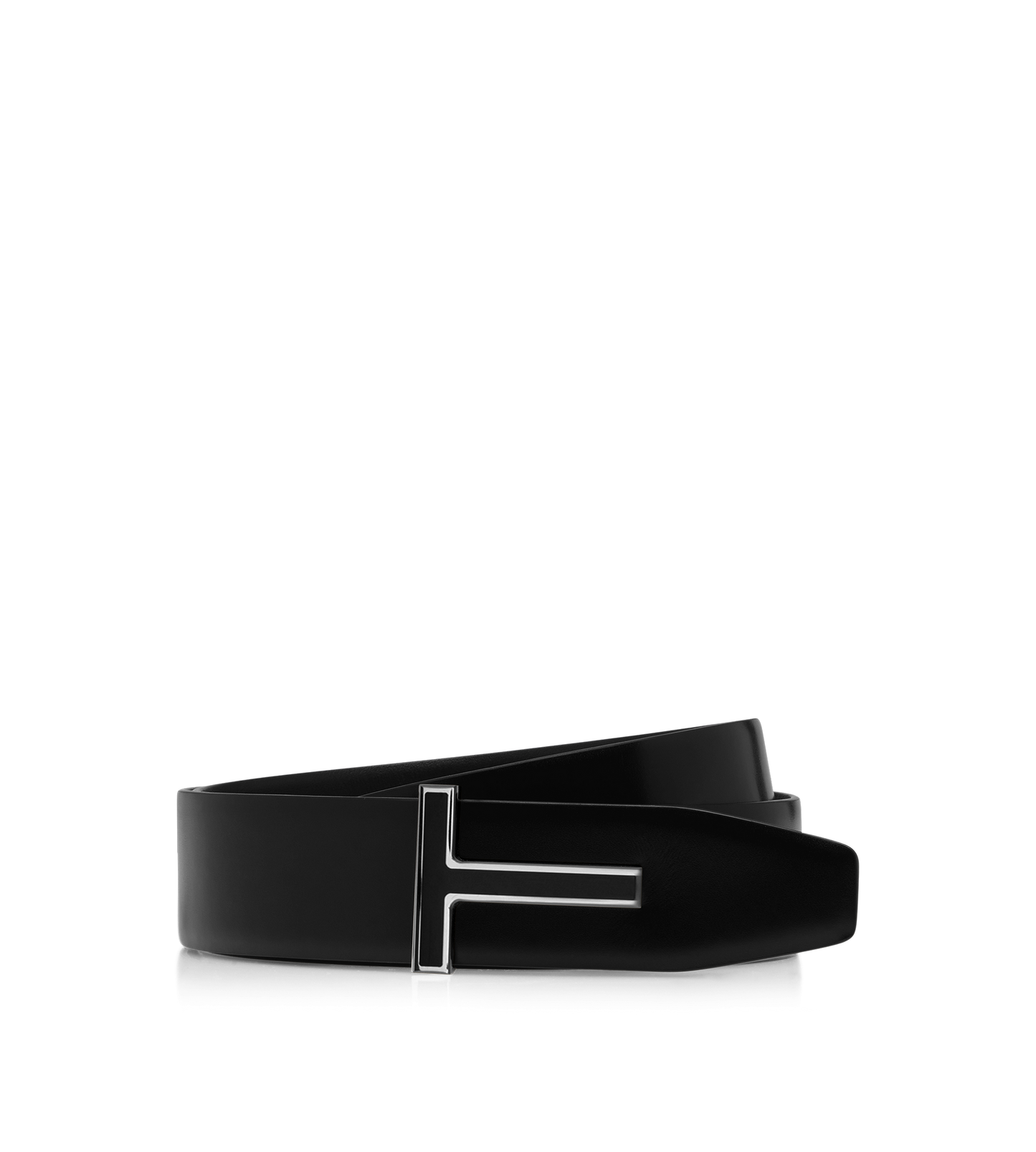 Smooth Leather Enamel Buckle T Belt&Nbsp;