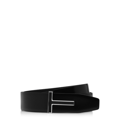 Smooth Leather Enamel Buckle T Belt&Nbsp;