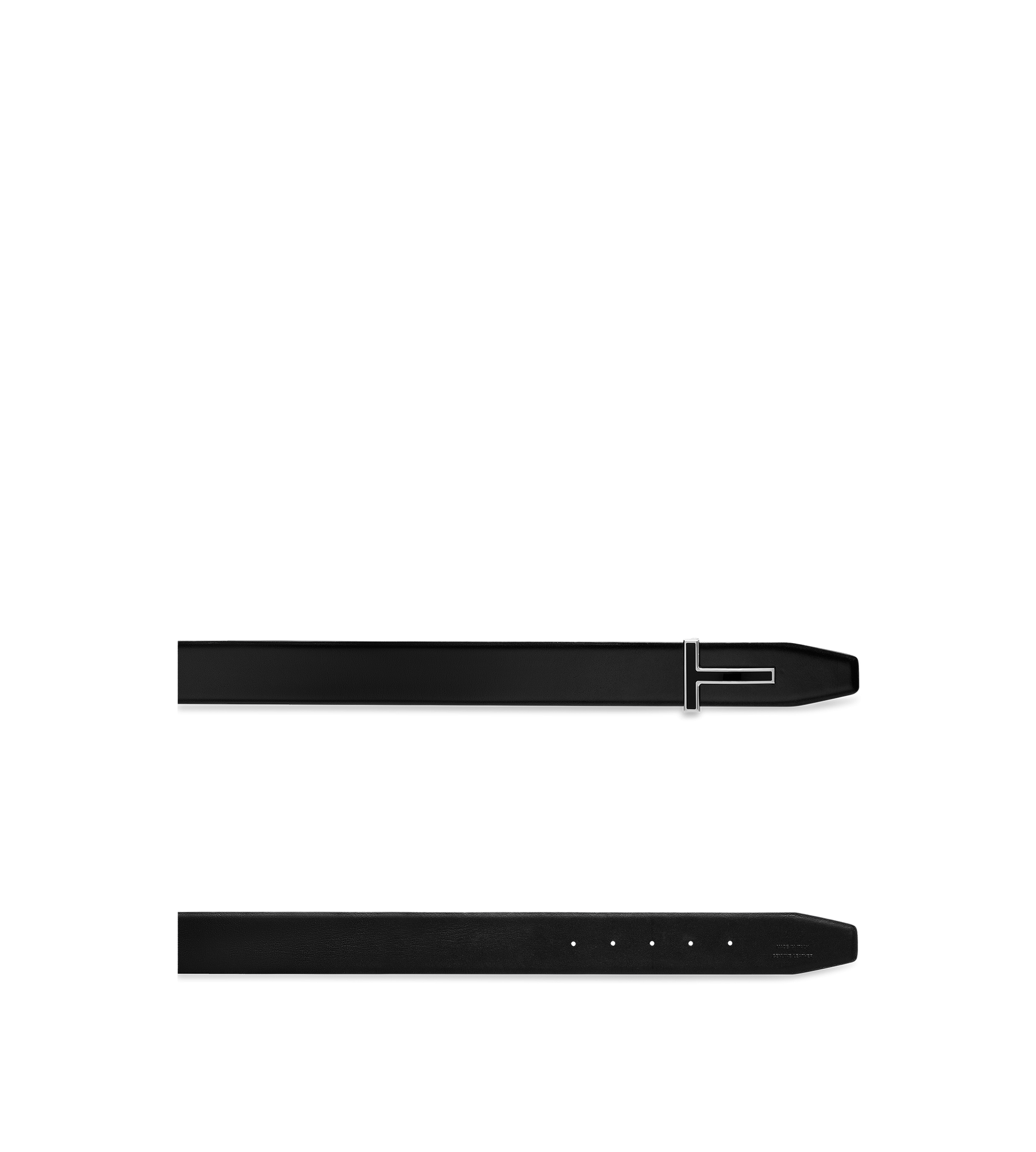 Smooth Leather Enamel Buckle T Belt&Nbsp;