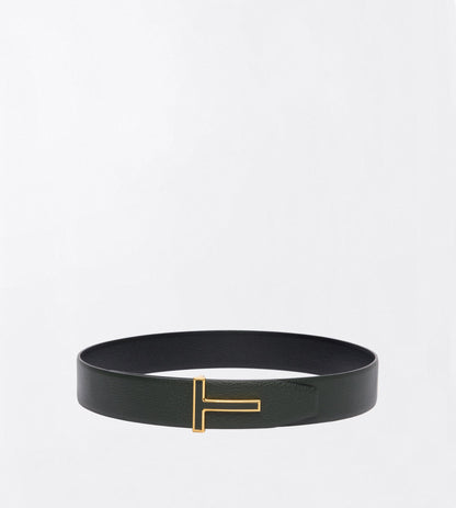 Grain Leather Reversible T Belt