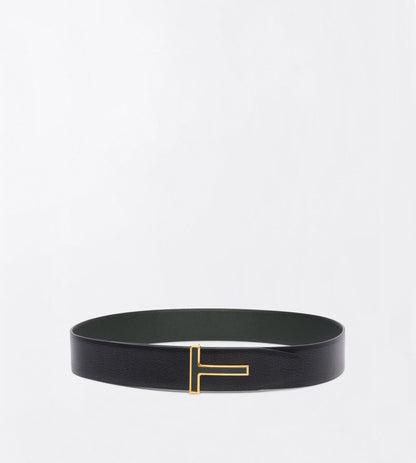 Grain Leather Reversible T Belt