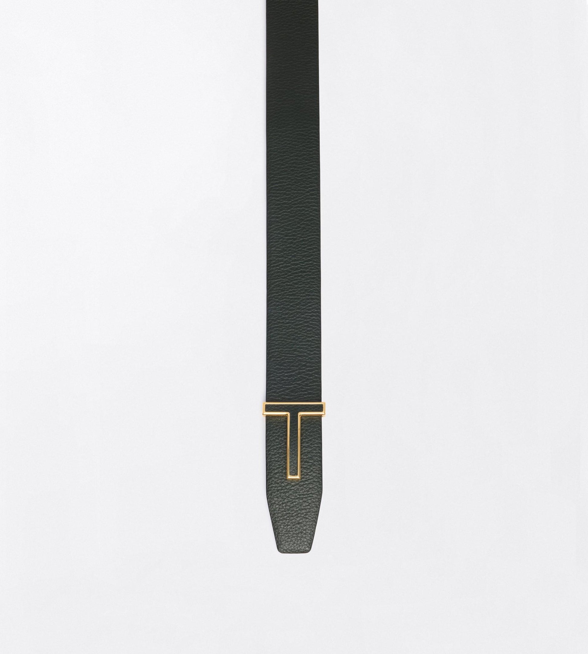 Grain Leather Reversible T Belt