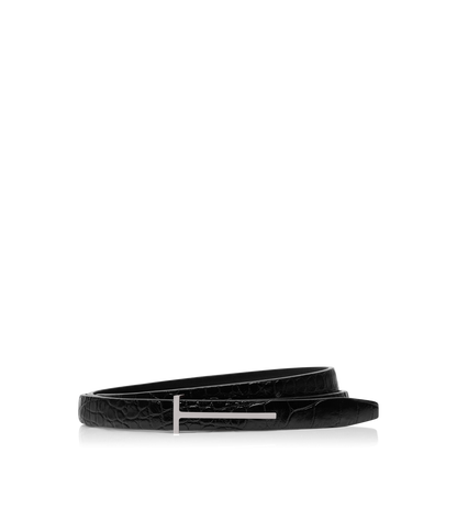 Printed Croc Slim T Belt