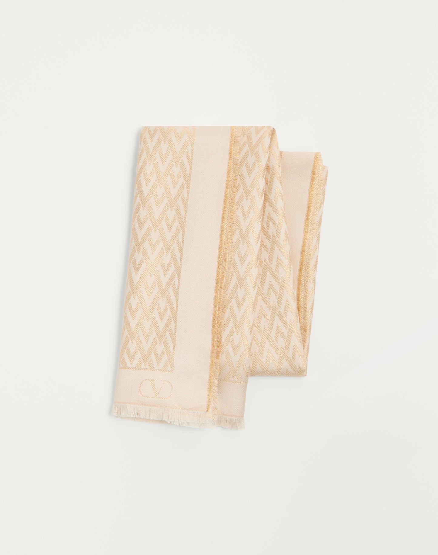 Toute La V Stole In Silk, Viscose And Cashmere