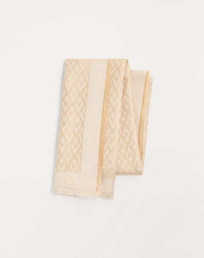 Toute La V Stole In Silk, Viscose And Cashmere