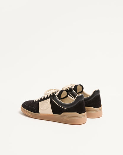 Upvillage Low Top Trainer In Split Leather And Calfskin Nappa Leather