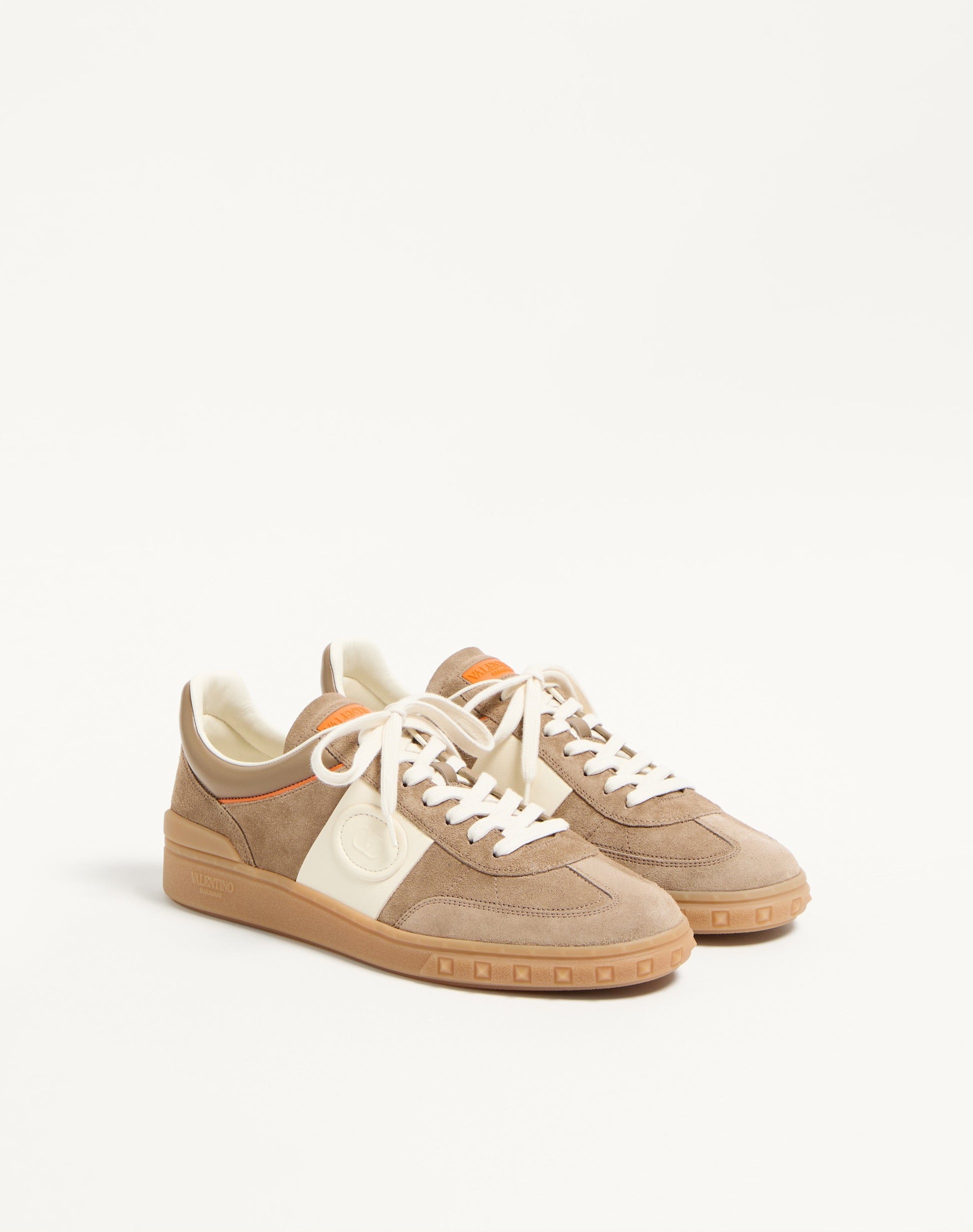 Upvillage Low Top Trainer In Split Leather And Calfskin Nappa Leather
