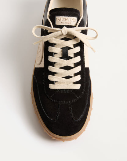 Upvillage Low Top Trainer In Split Leather And Calfskin Nappa Leather