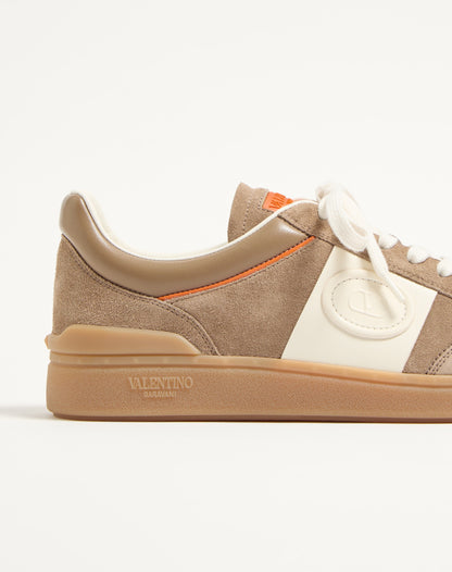 Upvillage Low Top Trainer In Split Leather And Calfskin Nappa Leather