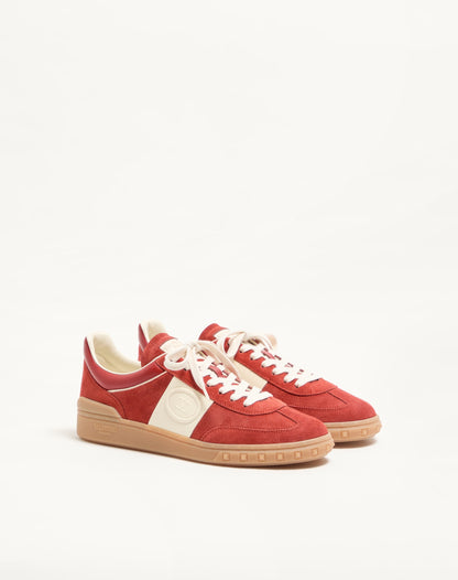 Upvillage Low Top Trainer In Split Leather And Calfskin Nappa Leather