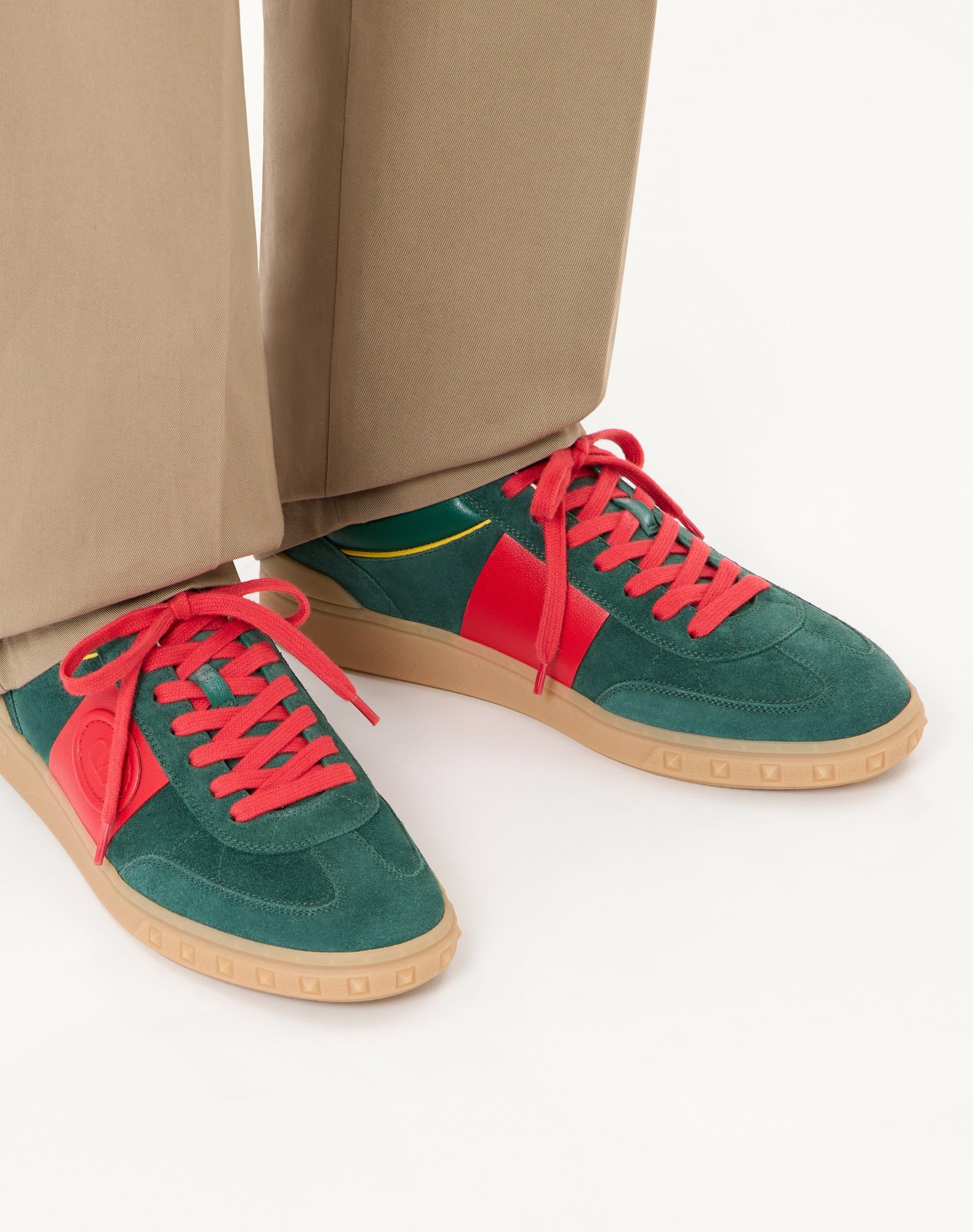 Upvillage Low Top Trainer In Split Leather And Calfskin Nappa Leather