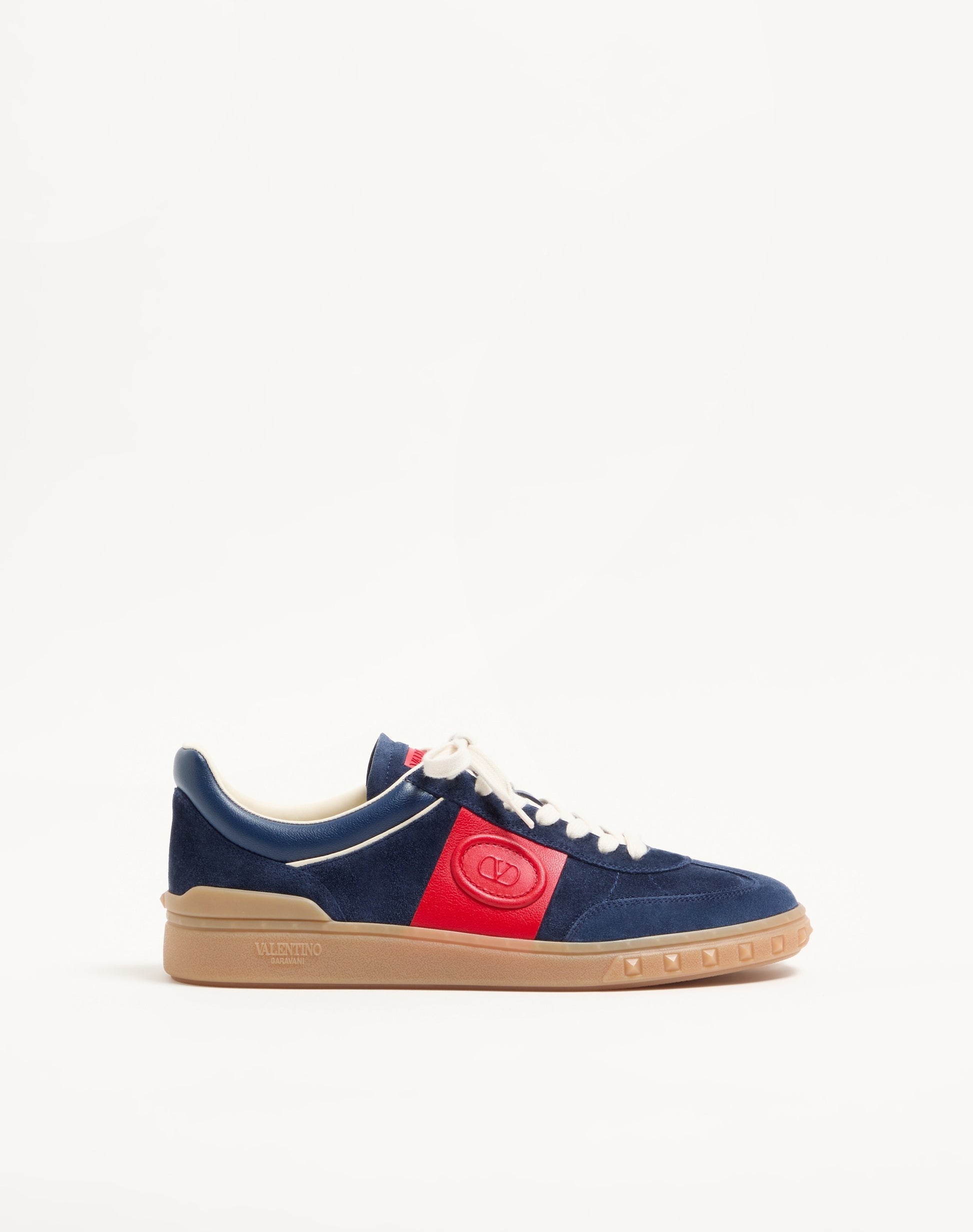 Upvillage Low Top Trainer In Split Leather And Calfskin Nappa Leather