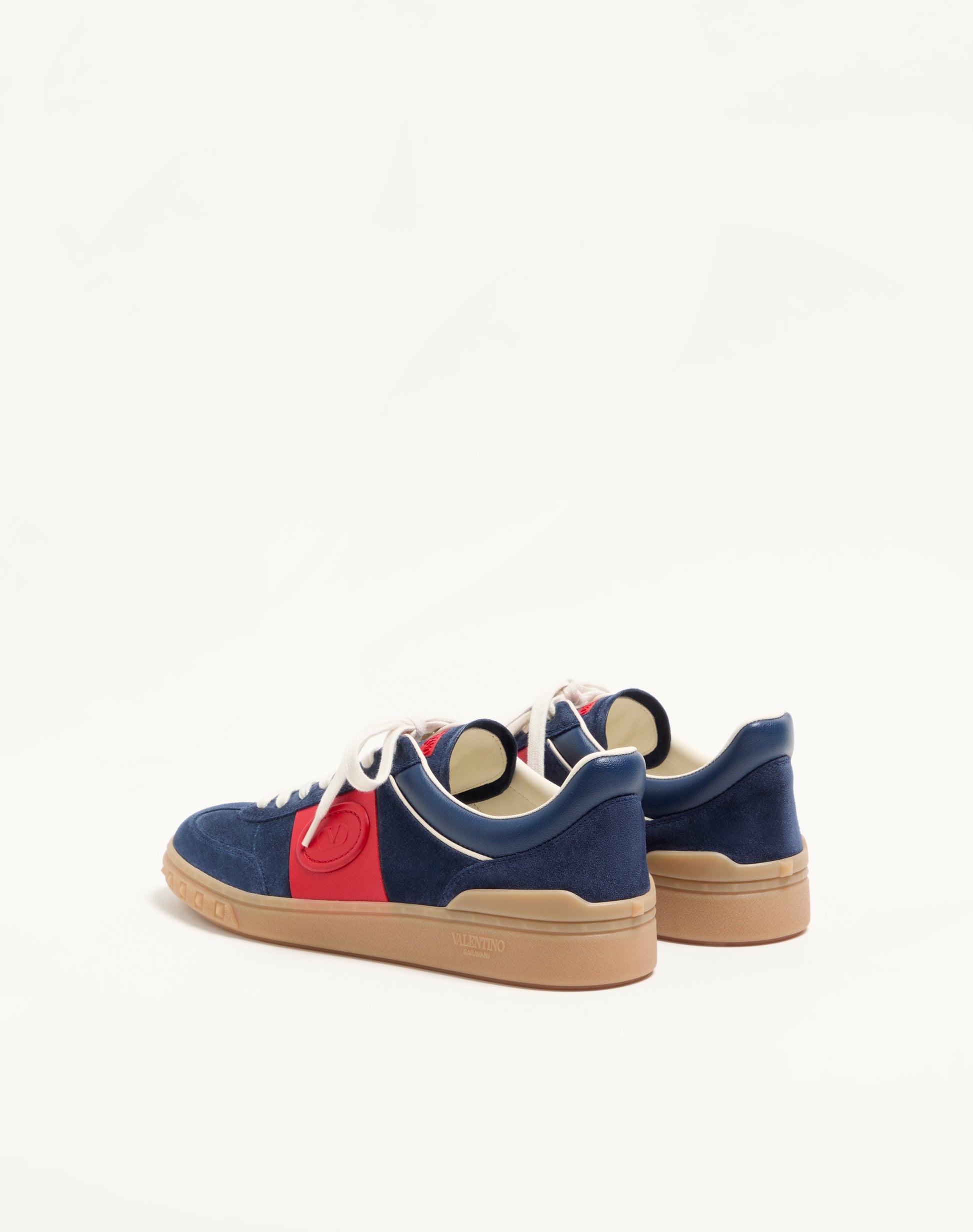 Upvillage Low Top Trainer In Split Leather And Calfskin Nappa Leather
