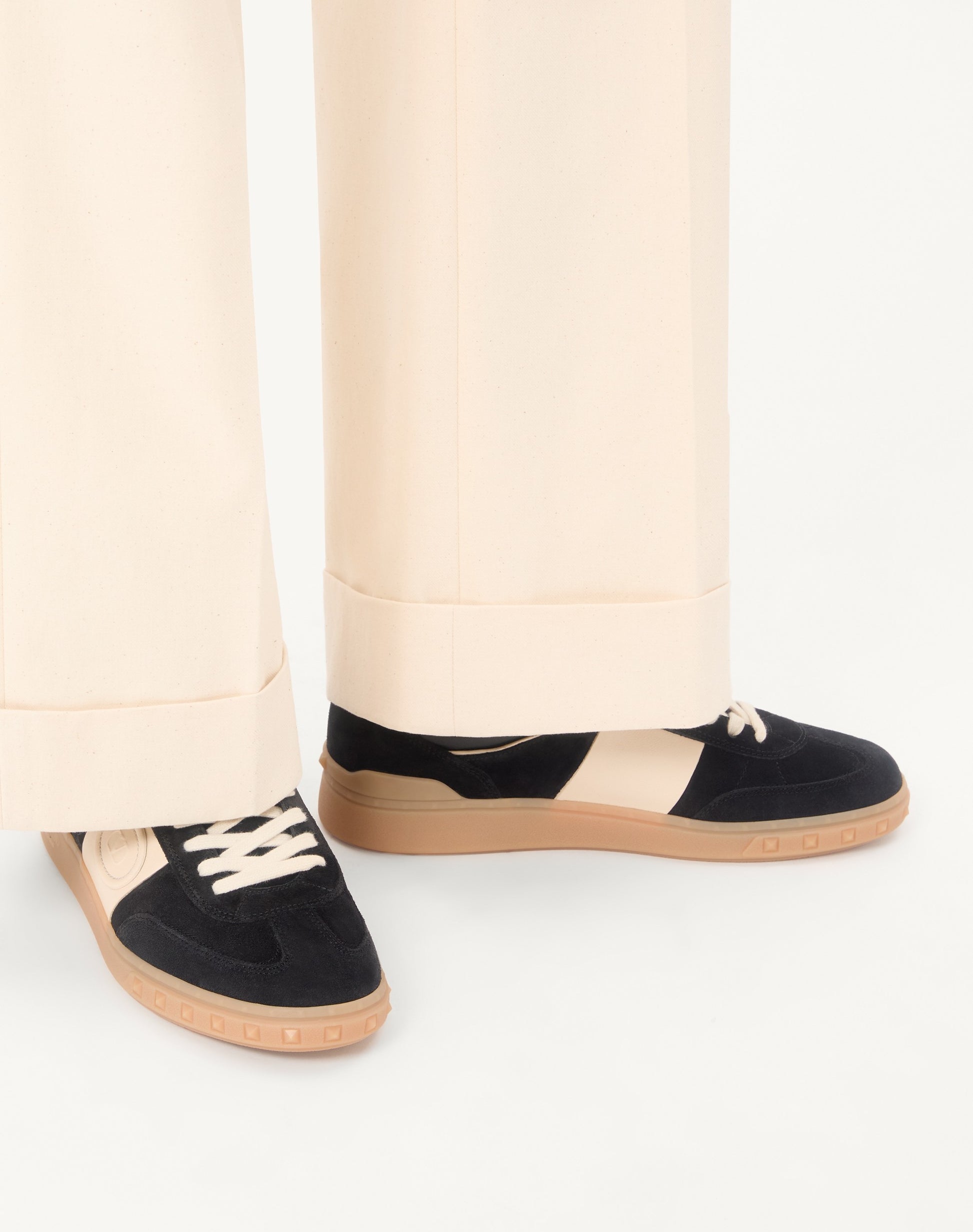 Upvillage Low Top Trainer In Split Leather And Calfskin Nappa Leather