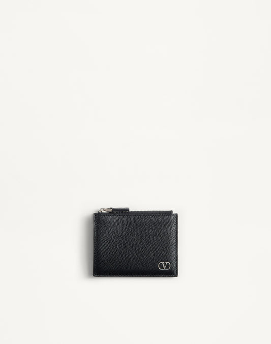 Valentino Garavani Vlogo Signature Cardholder In Grainy Calfskin