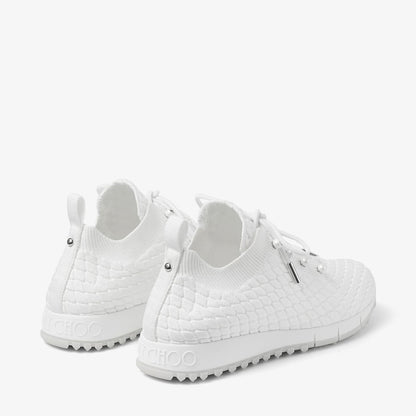 Veles White Textured Knit Trainers